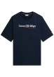 Thumbnail T-shirt marine en coton biologique avec un col rond et des manches courtes