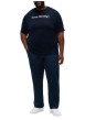 Thumbnail T-shirt marine en coton biologique avec un col rond et des manches courtes - Image 4
