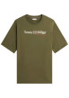 Thumbnail T-shirt kaki uni en coton biologique avec une coupe droite et un col rond