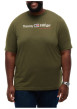 Thumbnail T-shirt kaki uni en coton biologique avec une coupe droite et un col rond - Image 2