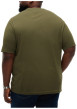 Thumbnail T-shirt kaki uni en coton biologique avec une coupe droite et un col rond - Image 3