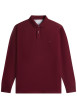 Thumbnail Polo en coton biologique bordeaux uni avec un col à revers boutonné
