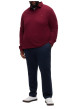 Thumbnail Polo en coton biologique bordeaux uni avec un col à revers boutonné - Image 4