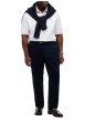 Thumbnail Pantalon chino marine uni en coton avec une coupe droite et 4 poches - Image 4