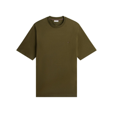 T-shirt kaki uni en coton biologique avec une...