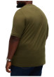 Thumbnail T-shirt kaki uni en coton biologique avec une coupe droite et un col rond - Image 3