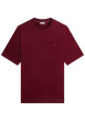Thumbnail T-shirt bordeaux uni en coton biologique avec un col rond et à manches courtes