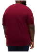 Thumbnail T-shirt bordeaux uni en coton biologique avec un col rond et à manches courtes - Image 3