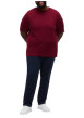 Thumbnail T-shirt bordeaux uni en coton biologique avec un col rond et à manches courtes - Image 4