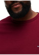 Thumbnail T-shirt bordeaux uni en coton biologique avec un col rond et à manches courtes - Image 5