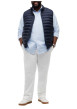 Thumbnail Doudoune bleu marine unie sans manche avec un col montant et une coupe droite - Image 4