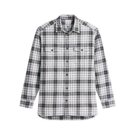 Chemise blanche et grise à rayures en coton...