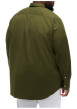Thumbnail Chemise en coton kaki unie avec une coupe droite et un col boutonné - Image 3