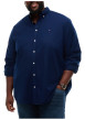 Thumbnail Chemise bleu marine unie en coton avec un col boutonné et des manches longues - Image 2
