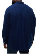 Thumbnail Chemise bleu marine unie en coton avec un col boutonné et des manches longues - Image 3