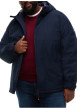 Thumbnail Blouson à capuche marine uni avec une coupe droite et une fermeture zippée - Image 2