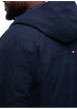 Thumbnail Blouson à capuche marine uni avec une coupe droite et une fermeture zippée - Image 6