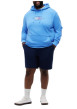 Thumbnail Sweat à capuche bleu uni en coton biologique avec manches longues - Image 4