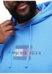 Thumbnail Sweat à capuche bleu uni en coton biologique avec manches longues - Image 5