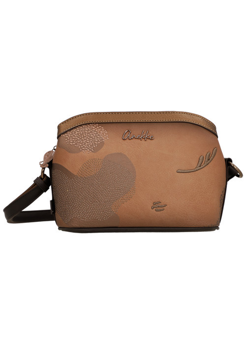 Sac à bandoulière camel en simili-cuir à motifs...