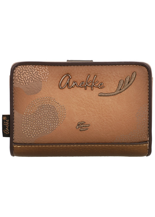 Portefeuille camel en simili-cuir à motifs...