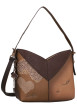 Thumbnail Sac à main porté épaule bicolore en simili-cuir grainé à empiècement en V - Image 3