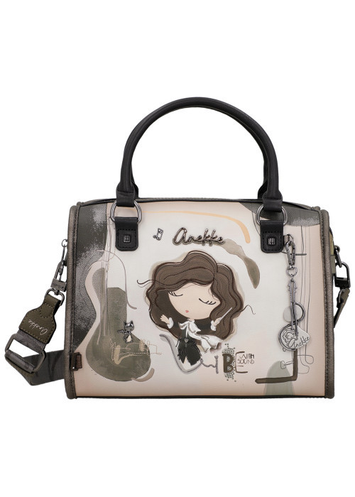 Sac bowling multicolore à illustrations musicales doté de deux anses