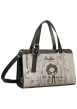 Thumbnail Sac à main porté épaule gris et noir à illustrations musicales - Image 3