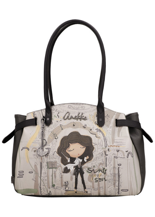 Sac à main porté épaule à illustrations...