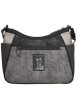 Thumbnail Sac à bandoulière gris et noir à imprimé musicales doté d'un design incurvée - Image 2