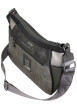 Thumbnail Sac à bandoulière gris et noir à imprimé musicales doté d'un design incurvée - Image 4