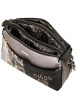 Thumbnail Sac à bandoulière gris et noir à broderies et triple compartiment - Image 4