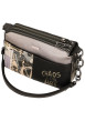 Thumbnail Sac à bandoulière gris et noir à broderies et triple compartiment - Image 5