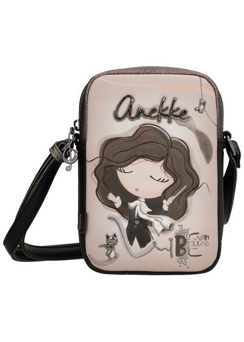 Mini sac bronze à illustrations musicales doté...