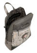 Thumbnail Sac à dos gris à illustrations musicales et poupée avec un design trapèze - Image 4