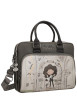Thumbnail Sac porte documents noir gris et écru à imprimé musicales dotée de 2 anses - Image 3