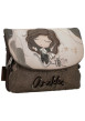 Thumbnail Porte-monnaie marron et beige en simili-cuir grainé et signature embossé - Image 3