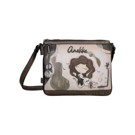 Sac à bandoulière bronze à illustrations...