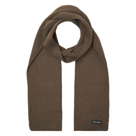 Écharpe marron en maille aspect côtelé pourvue...