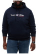 Thumbnail Sweat à capuche marine uni avec des manches longues et une coupe droite - Image 2