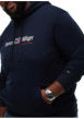 Thumbnail Sweat à capuche marine uni avec des manches longues et une coupe droite - Image 5