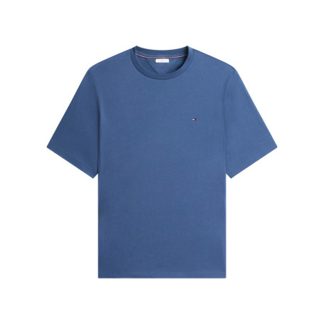 T-shirt bleu uni en coton biologique avec un...
