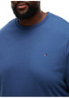 Thumbnail T-shirt bleu uni en coton biologique avec un col rond et des manches courtes - Image 5