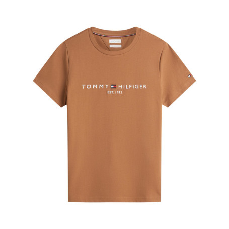 T-shirt en coton biologique camel pourvu d'une...