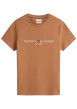 Thumbnail T-shirt en coton biologique camel pourvu d'une coupe droite et d'un col rond