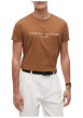 Thumbnail T-shirt en coton biologique camel pourvu d'une coupe droite et d'un col rond - Image 2