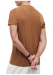 Thumbnail T-shirt en coton biologique camel pourvu d'une coupe droite et d'un col rond - Image 3