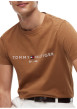 Thumbnail T-shirt en coton biologique camel pourvu d'une coupe droite et d'un col rond - Image 4