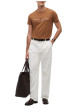 Thumbnail T-shirt en coton biologique camel pourvu d'une coupe droite et d'un col rond - Image 5