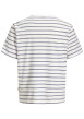 Thumbnail T-shirt en coton biologique blanc à rayures pourvu d'une coupe droite - Image 2